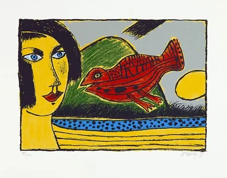 丝网印刷 Corneille - La venue de l'oiseau