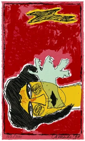 丝网印刷 Corneille - Le ciel rouge de l'amour