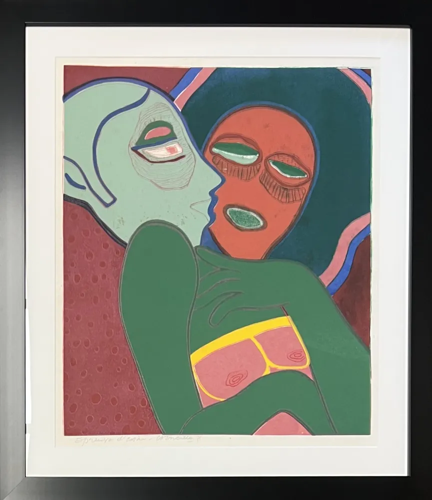 蚀刻飞尘法 Corneille - Les amants, eau-forte, 1975