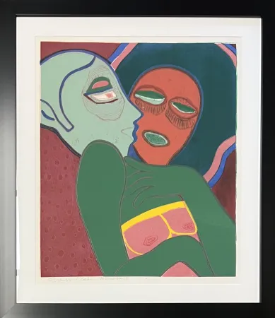 蚀刻飞尘法 Corneille - Les amants, eau-forte, 1975