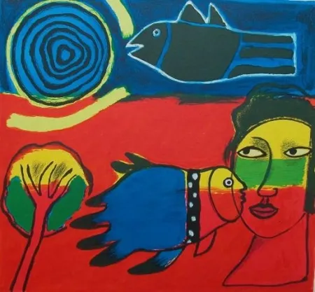 石版画 Corneille - Les Premices du Printemps