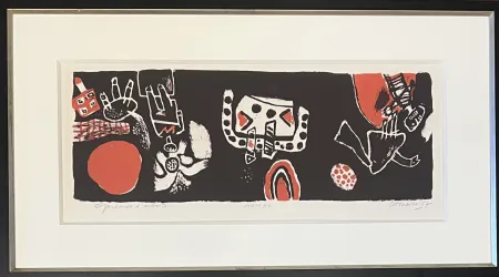 石版画 Corneille - Lithographie ancienne encadrée : Hombu, 1967