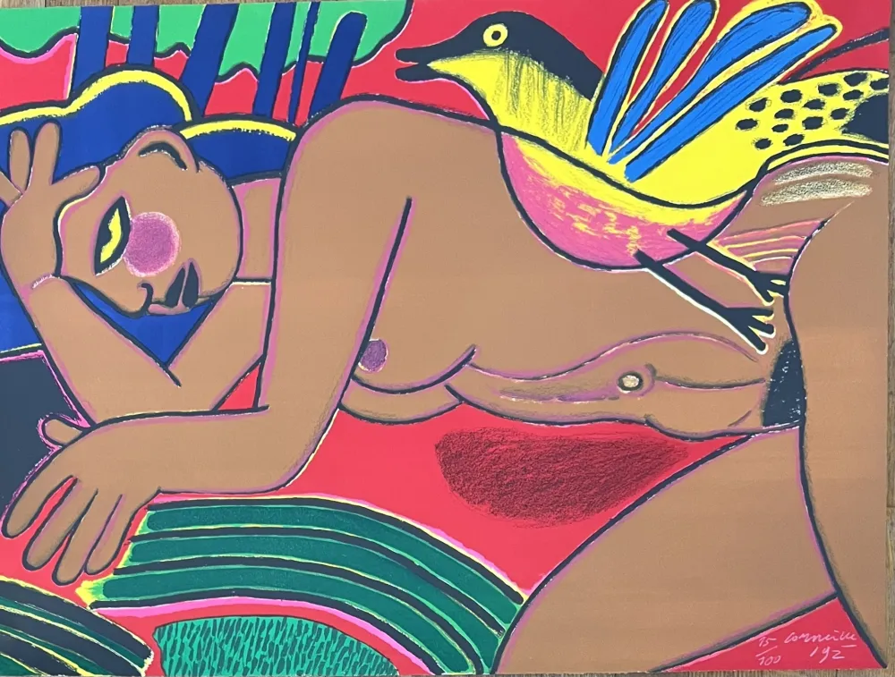 石版画 Corneille - Lithographie Femme de l'été, 1992