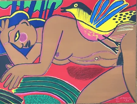石版画 Corneille - Lithographie Femme de l'été, 1992