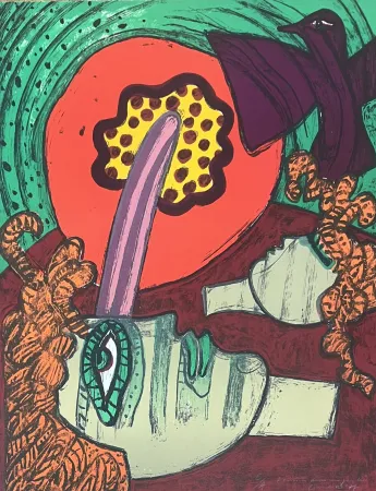 石版画 Corneille - Lithographie Femmes dans un jardin E/A 1977