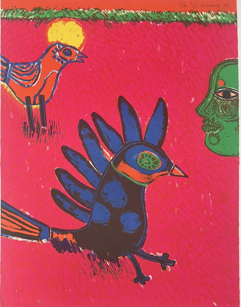 石版画 Corneille - Lithographie Herbes 1977