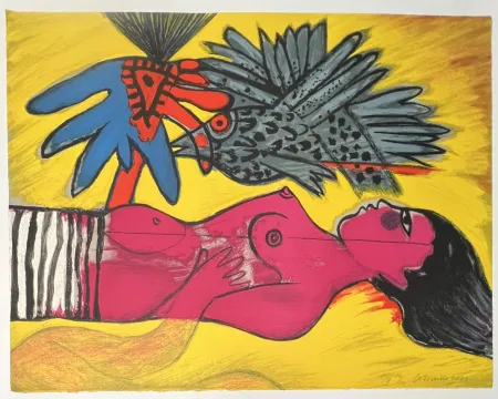 石版画 Corneille -  Lithographie Le temps de l'été 2001