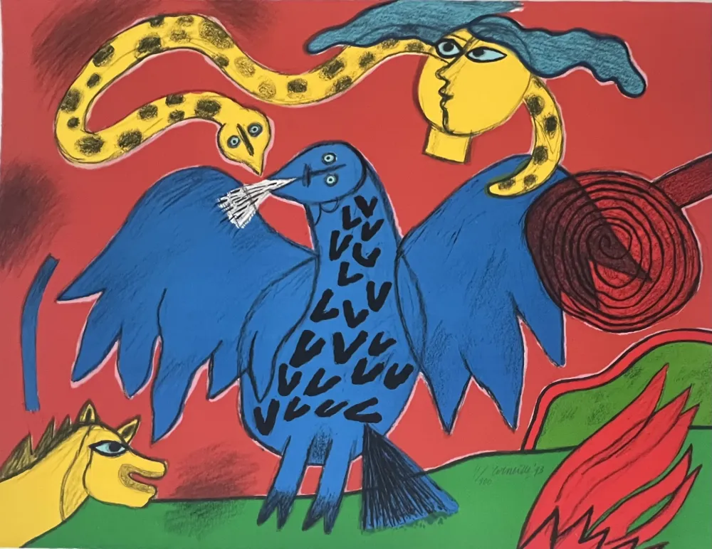 石版画 Corneille - Lithographie Mémoire de Bali, 1993