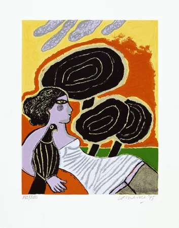 丝网印刷 Corneille - L'oiseau attentif