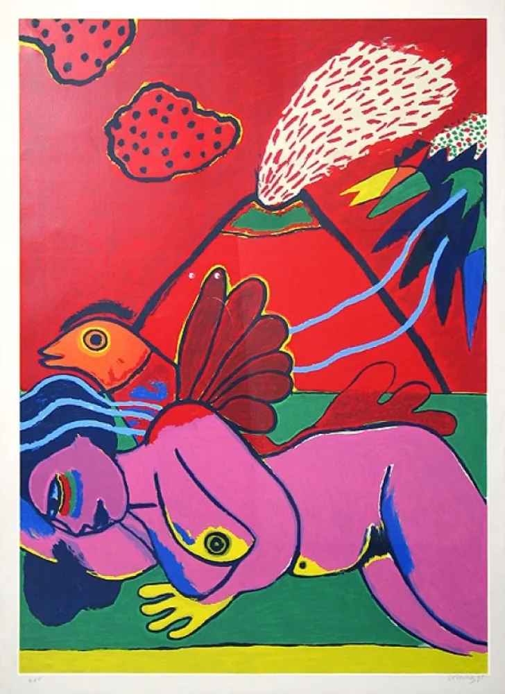 石版画 Corneille - Lying Nude (Liegender Akt)