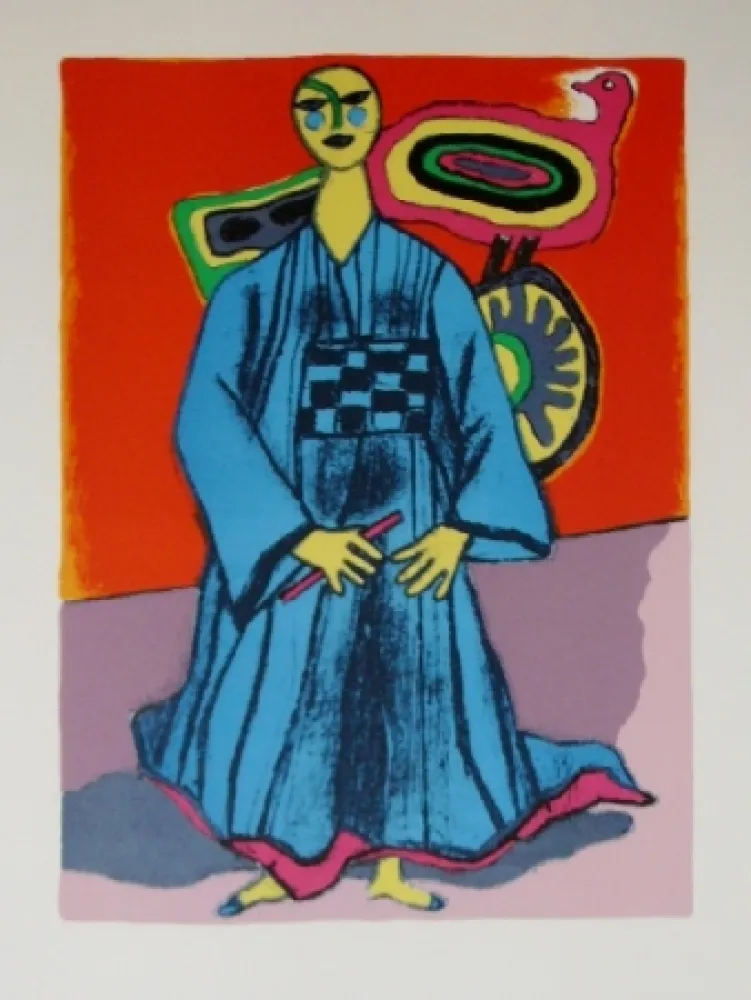 石版画 Corneille - Mémoire du japon- la magicienne