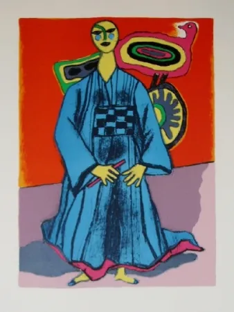 石版画 Corneille - Mémoire du japon- la magicienne