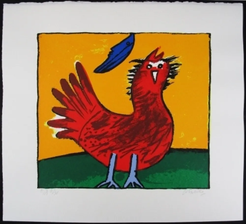 石版画 Corneille - Oiseau hollandais