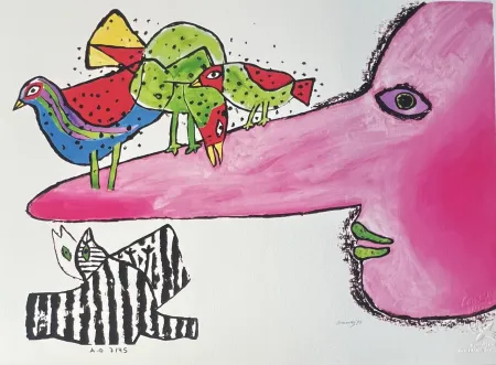 数码版画 Corneille -  Pinocchio 1973 Tirage numéroté 45 ex AO