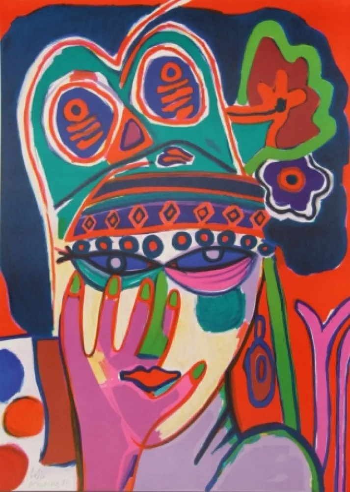 石版画 Corneille - Portrait I