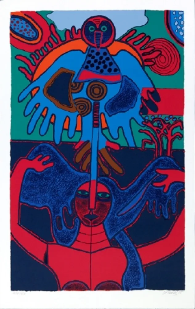 丝网印刷 Corneille - Soleil levant