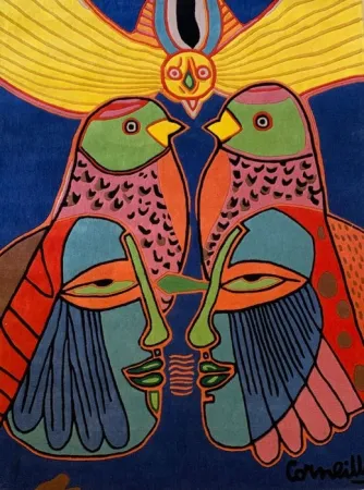 复数作品 Corneille - Tapis Splendeurs des Tropiques - Tapis d'artiste avec certificat