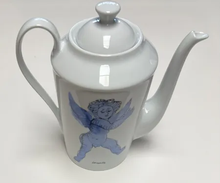 陶瓷 Corneille - Théière L'Ange d'après Rubens, en porcelaine de Limoges