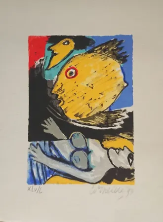 石版画 Corneille - '' Un Rêve ''