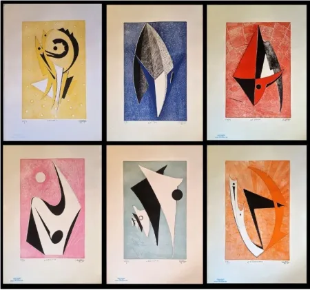 版画 Cortelazzo - Vita, Nascita, Forza, Intelligenza, Amore, Destino