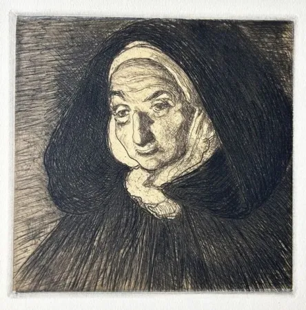 版画 Cottet - Bretonne 