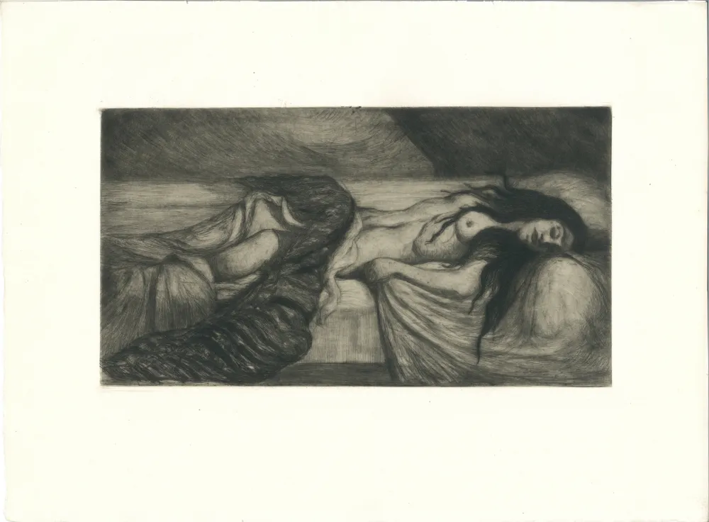 版画 Cottet - Tristesse