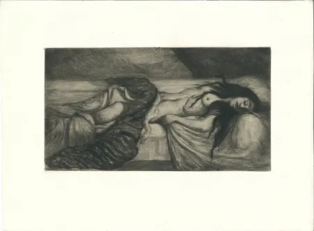 版画 Cottet - Tristesse