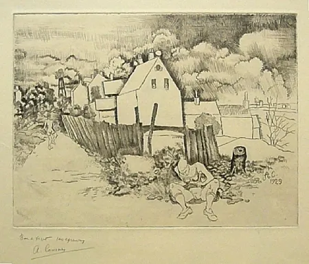 蚀刻版画 Courmes - Sans titre