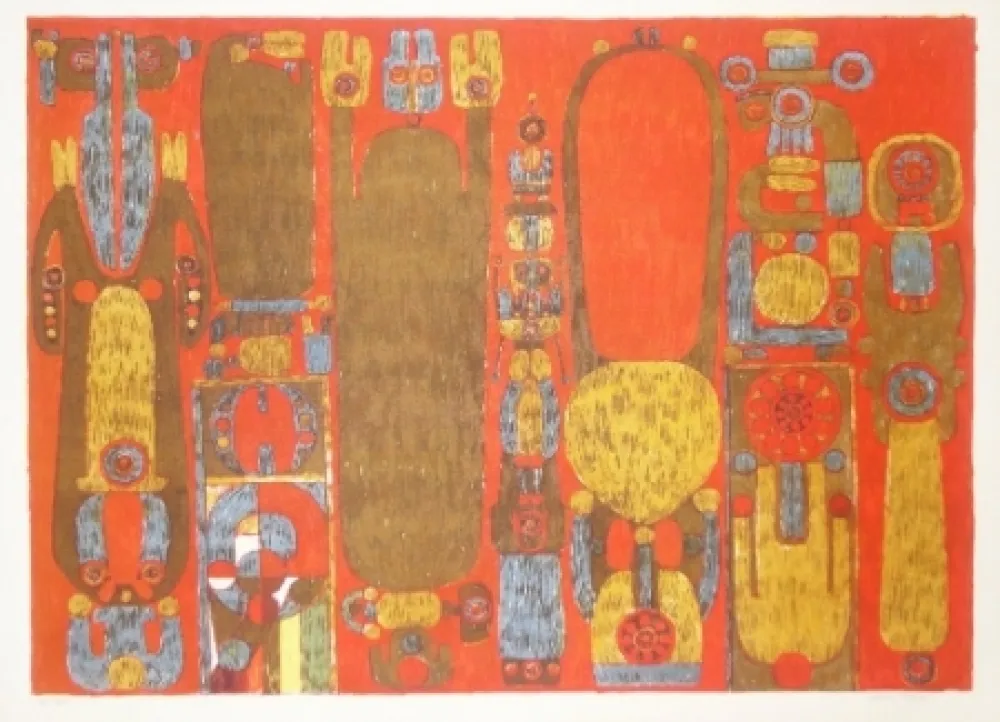 石版画 Courtin - Jeune reine d'un vieux pays