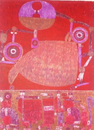 石版画 Courtin - La Beauce à la belle voiture