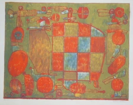 石版画 Courtin - Parent du côté gauche