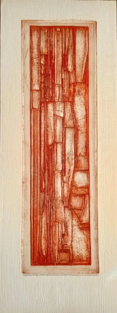 凸版印刷 Courtin - Rare Abstract Composition, 1950s, Relief Etching in colour
