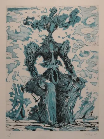 蚀刻版画 Coutaud - Femme assise