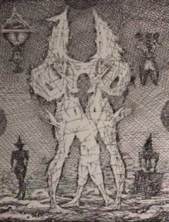 蚀刻版画 Coutaud - Voyage dans la lune 1