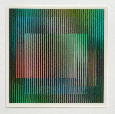 复数作品 Cruz-Diez - Chromointerference La Difference signed card