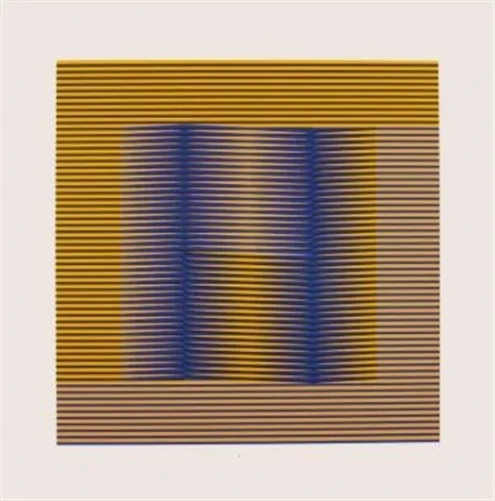 丝网印刷 Cruz-Diez - COMPOSITION EN JAUNE ET VILOET