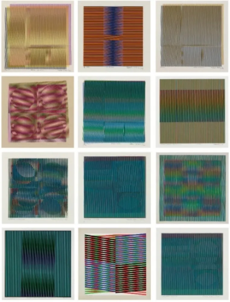 丝网印刷 Cruz-Diez - Grupo de 15 Serigrafías sobre papel 