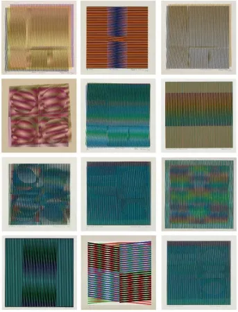 丝网印刷 Cruz-Diez - Grupo de 15 Serigrafías sobre papel 