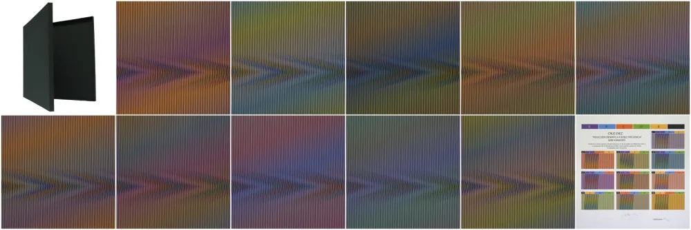石版画 Cruz-Diez - Inducción cromática a doble frecuencia, Kamarata