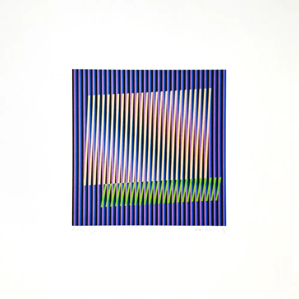 丝网印刷 Cruz-Diez - Induction chromatique de doble frecuencia 