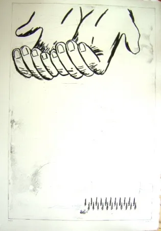 版画 Cucchi - Les Mains