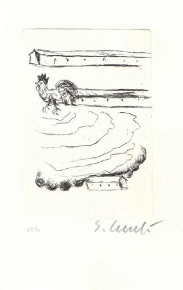 蚀刻版画 Cucchi - Senza titolo