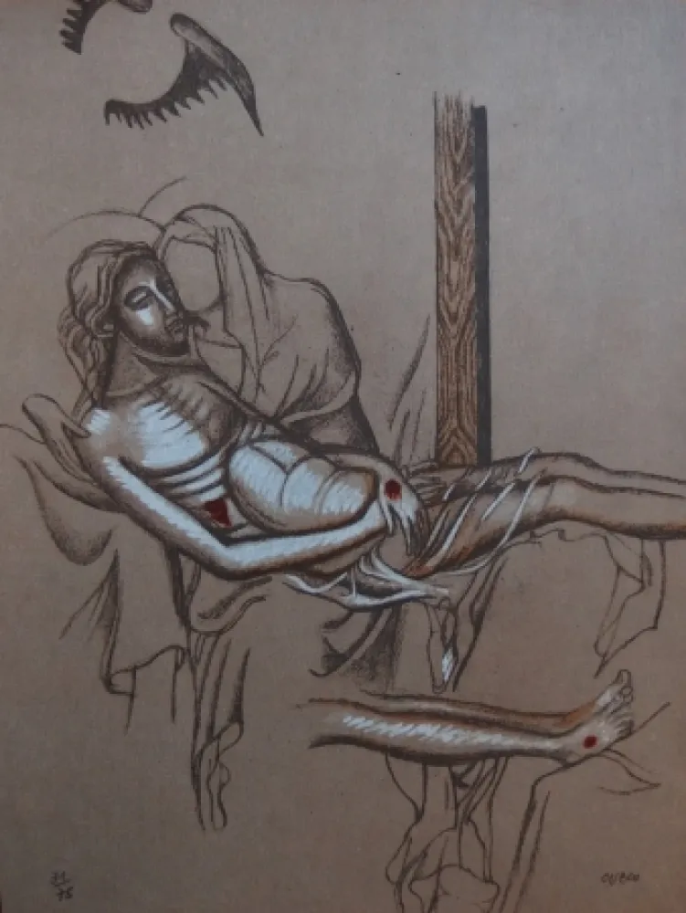 石版画 Cueco - Descente de Croix