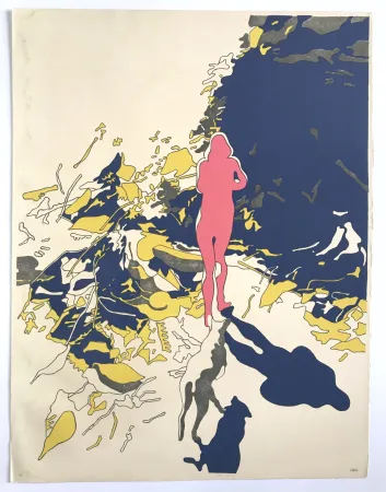 石版画 Cueco - Femme et mouton