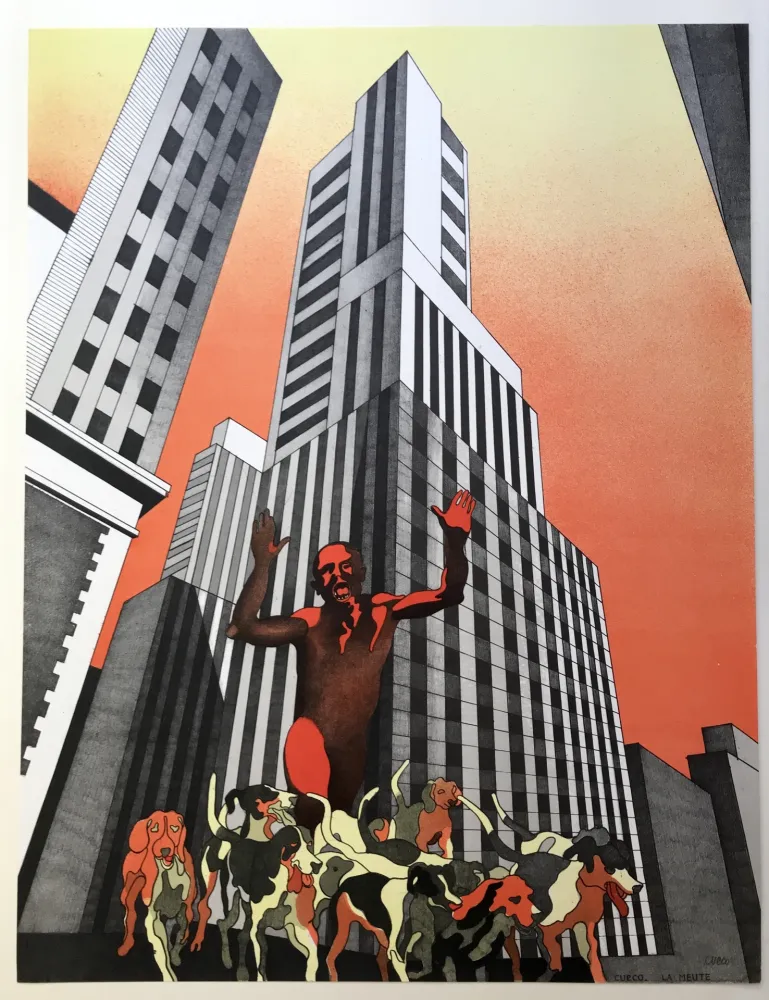 石版画 Cueco - La meute