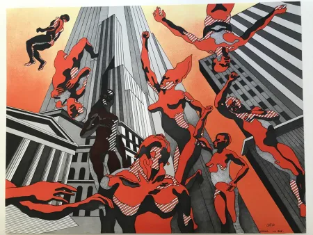 石版画 Cueco - La rue