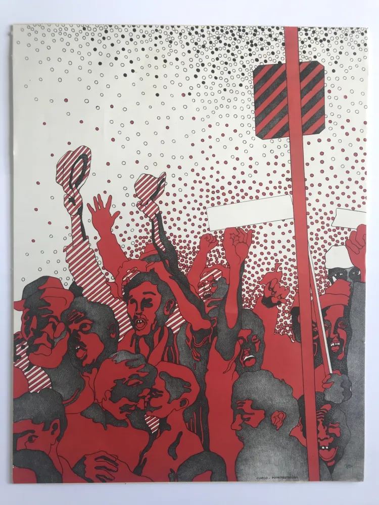 石版画 Cueco - Manifestation