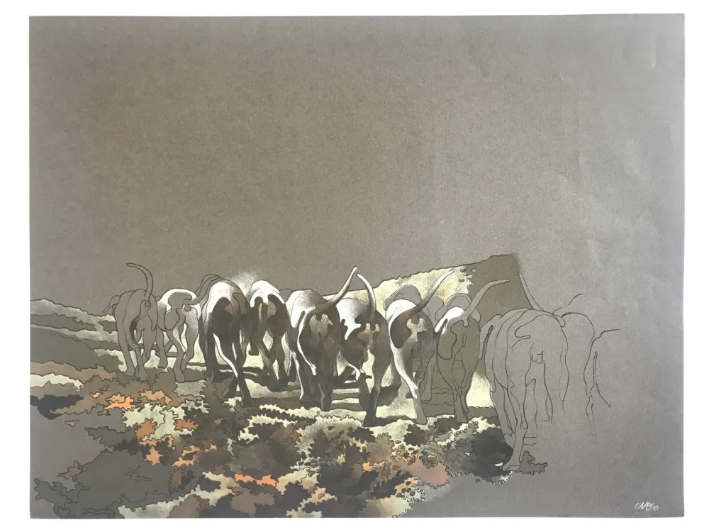 石版画 Cueco - Meute de chiens II