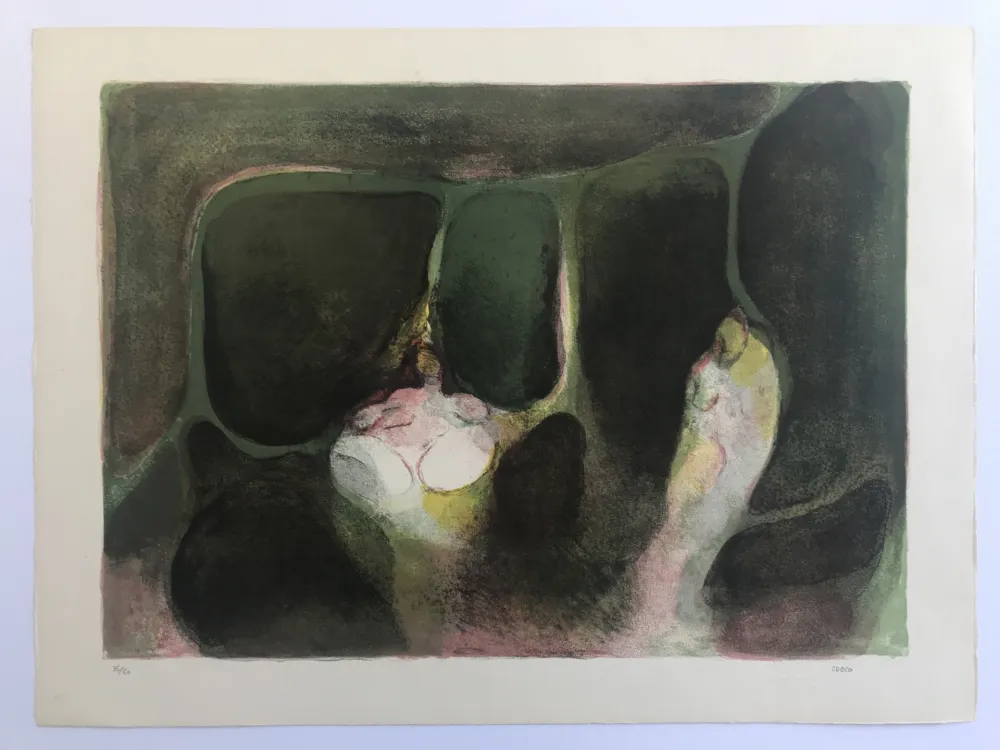 石版画 Cueco - Sans titre (deux baigneuses)