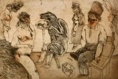 蚀刻飞尘法 Cuevas - Autorretrato en Blanes